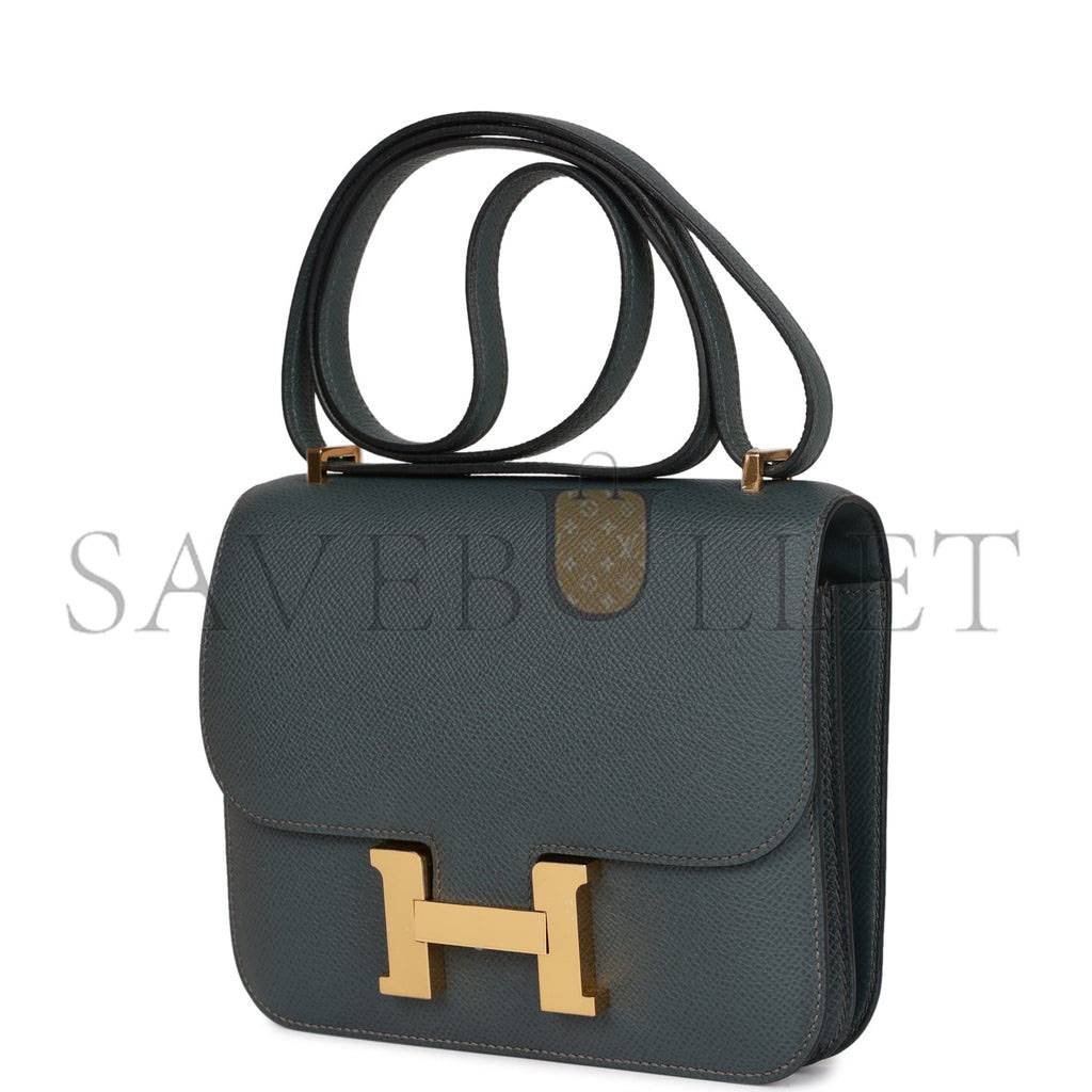 H**mes pre-loved H**mes constance 18 bleu orage epsom gold hardware (18*16*5cm)