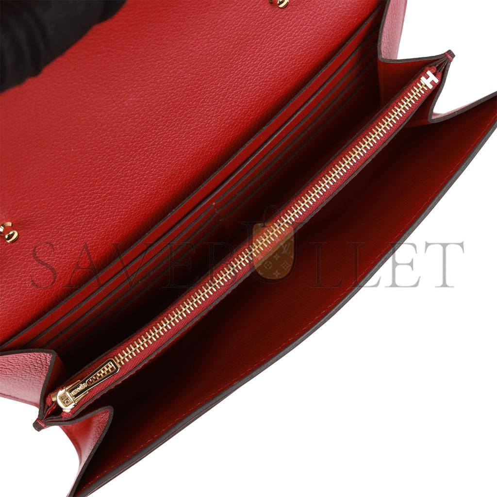 H**mes constance wallet to go rouge grenat evercolor gold hardware (8*4.5*1.5cm)