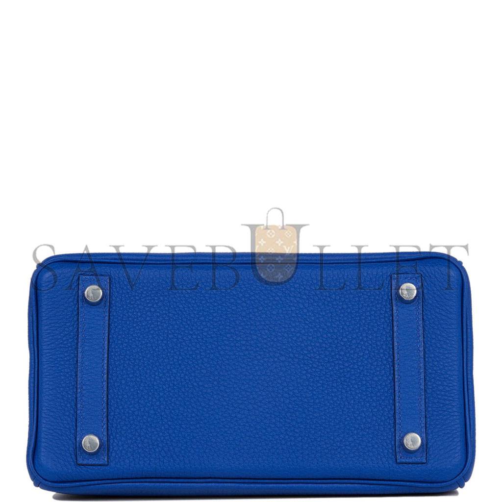 H**mes birkin 25 bleu royal verso togo palladium hardware handmade (25cm)
