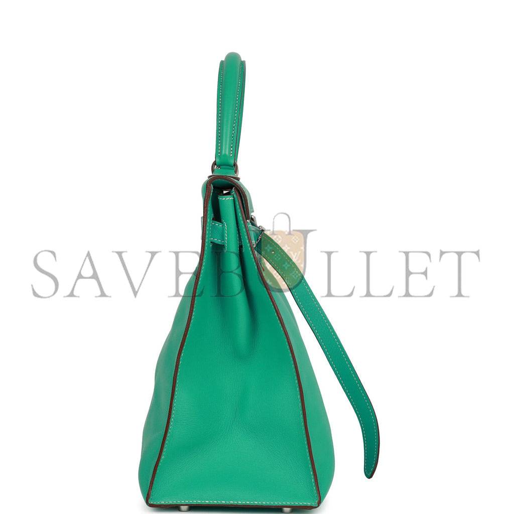 H**mes kelly flat 35 lagoon swift palladium hardware (35*25*14cm)