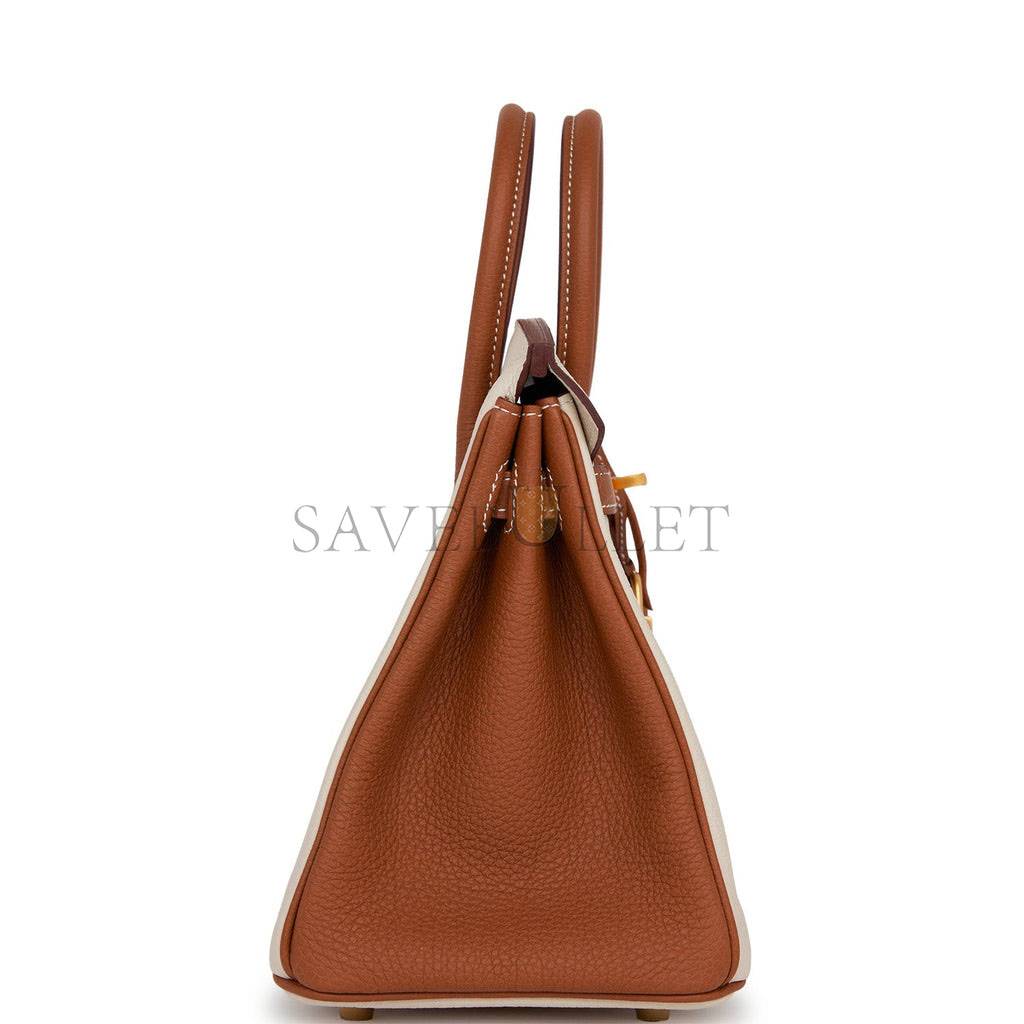 H**mes special order (hss) birkin 25 craie and gold togo brushed gold hardware handmade (25cm)