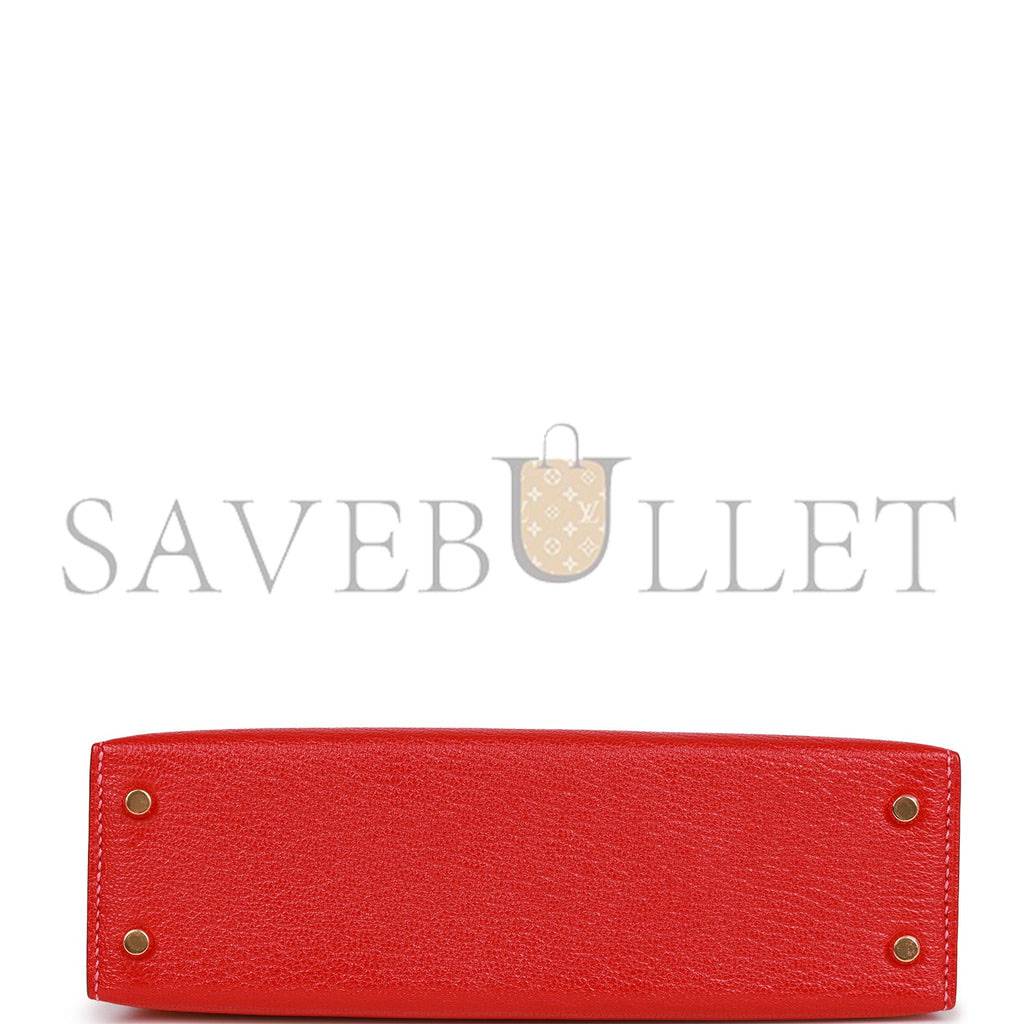 H**mes special order (hss) kelly mini sellier 20 rouge de coeur and rose lipstick chevre permabrass hardware (19*12*5.5cm)