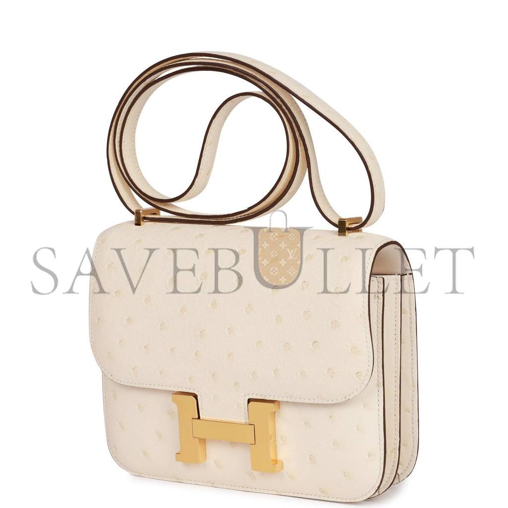H**mes constance 18 nata ostrich gold hardware 39861962506334 (18cm)