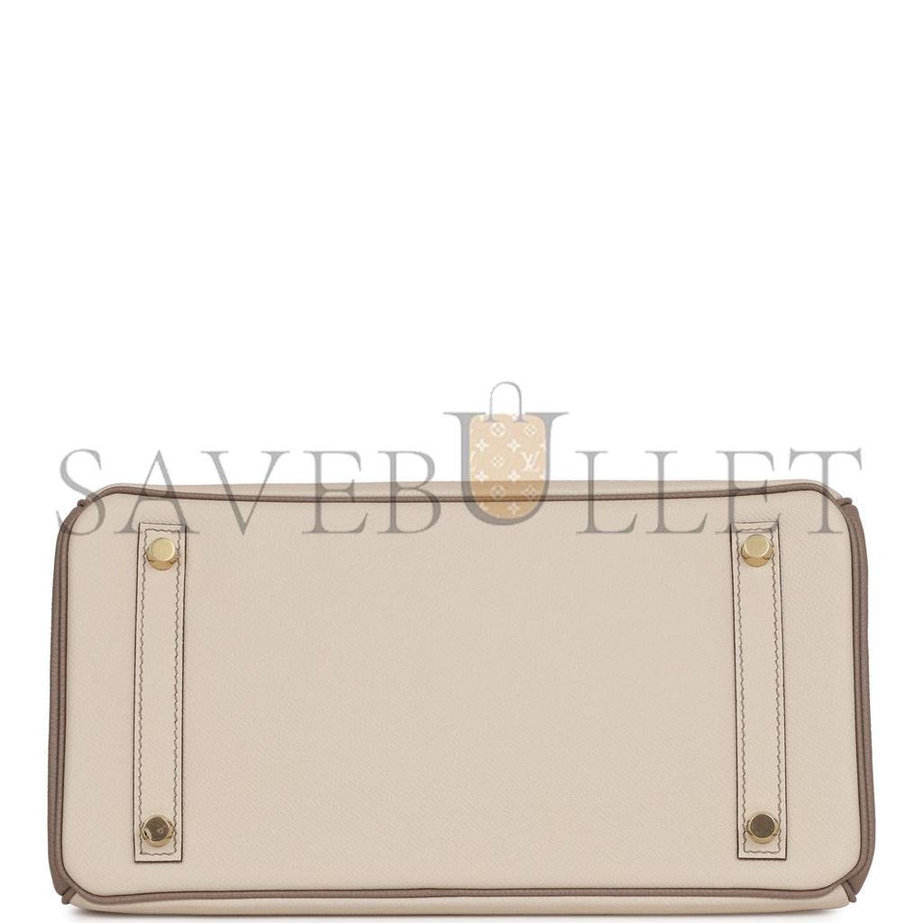 H**mes special order (hss) birkin 30 craie and gris asphalte epsom brushed gold hardware( 30cm*22*16cm)