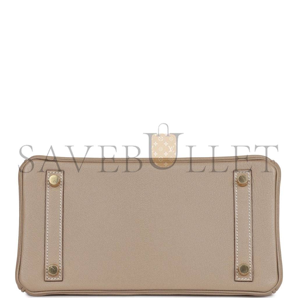 H**mes special order (hss) birkin 25 gris tourterelle verso chevre brushed gold hardware handmade (25cm)