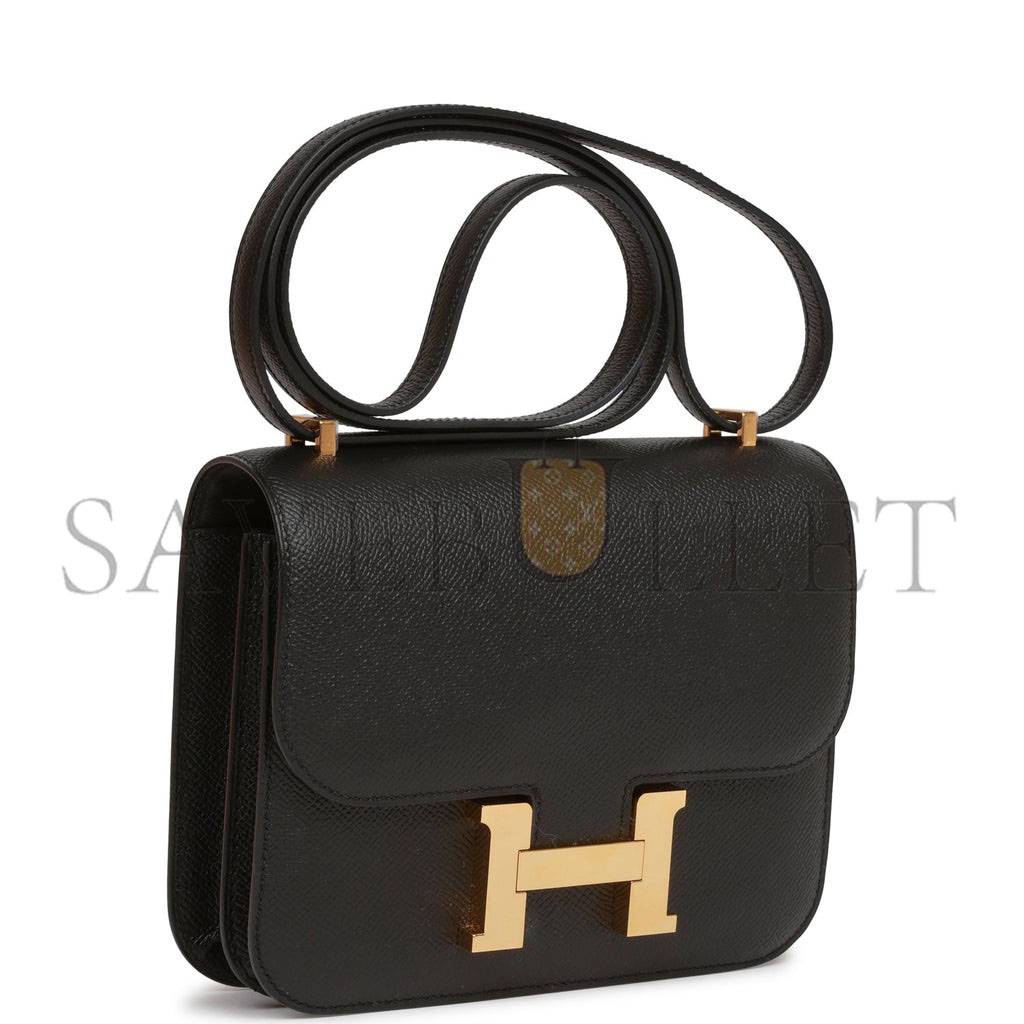 H**mes constance 18 black epsom gold hardware (18cm)