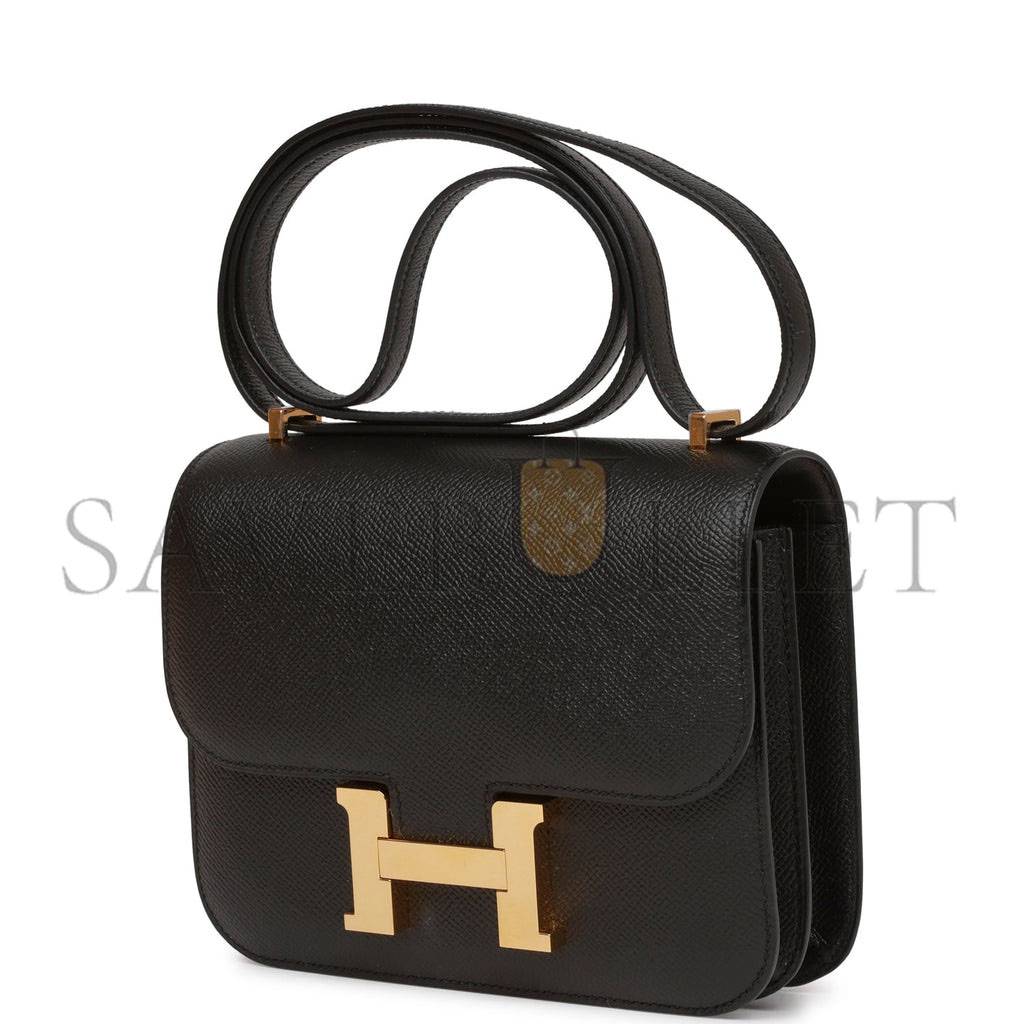 H**mes constance 18 black epsom gold hardware (18cm)