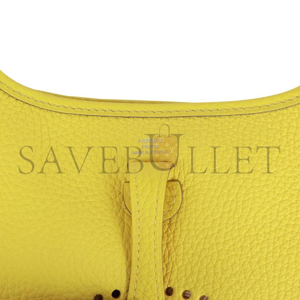 H**mes evelyne tpm lime clemence palladium hardware (17cm)