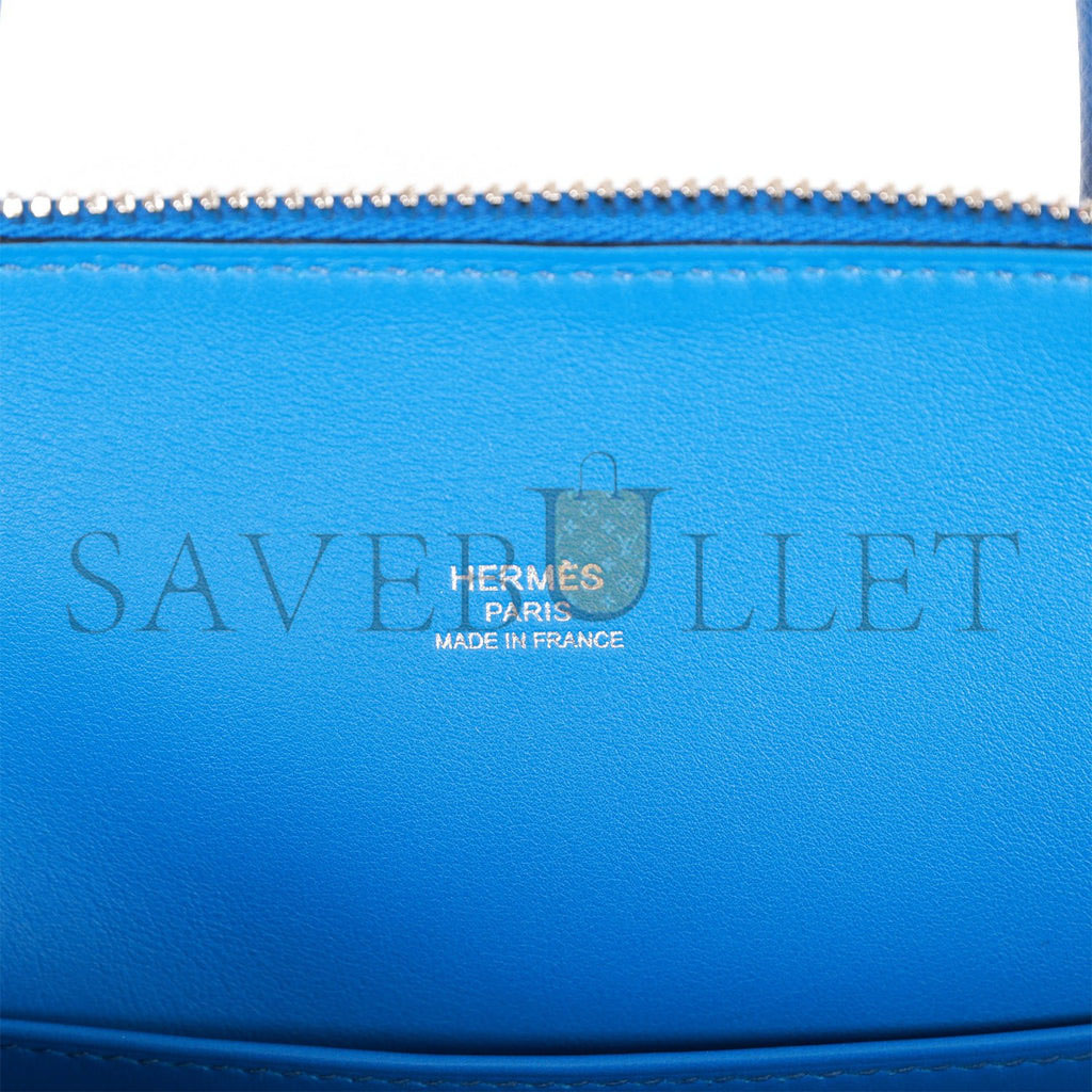 H**mes 1923 bolide 25 bleu france epsom palladium hardware (25*20*10cm)