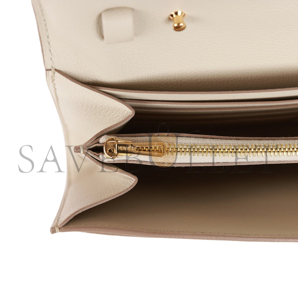 H**mes constance wallet to go beton evercolor gold hardware (22*11cm)