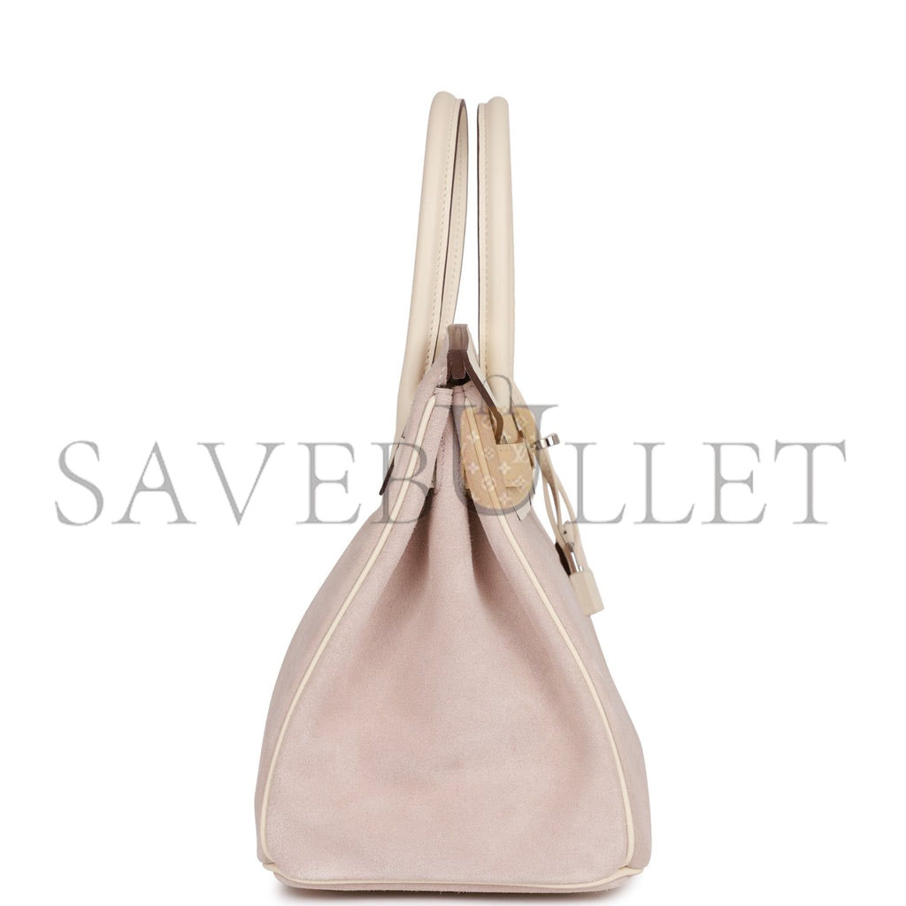 H**mes birkin 30 glycine grizzly and nata swift palladium hardware (30cm)