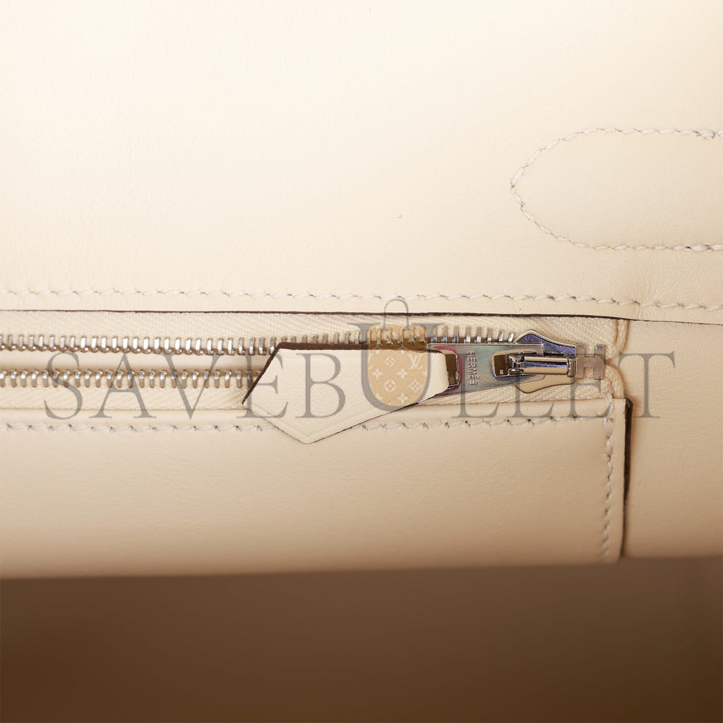 H**mes birkin 30 glycine grizzly and nata swift palladium hardware (30cm)