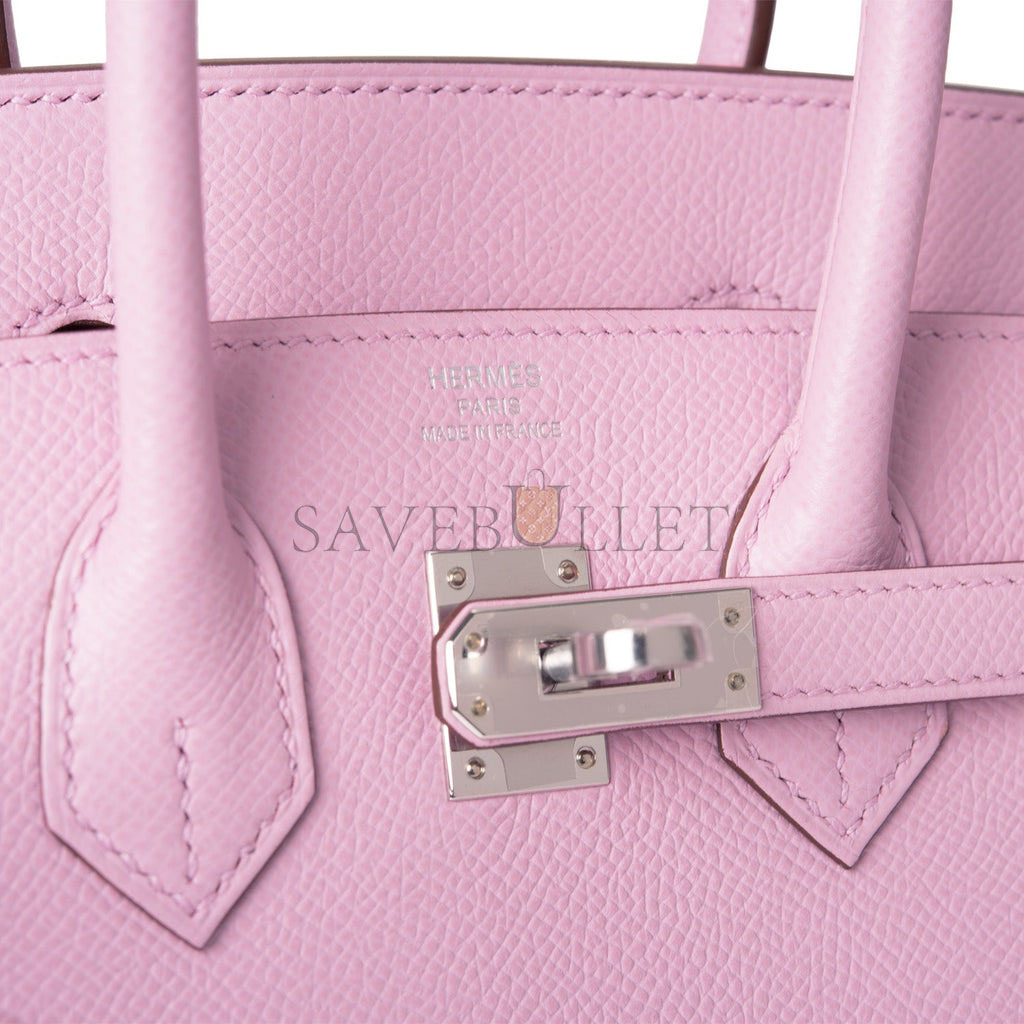 H**mes birkin sellier 25 mauve sylvestre epsom palladium hardware handmade (25cm)