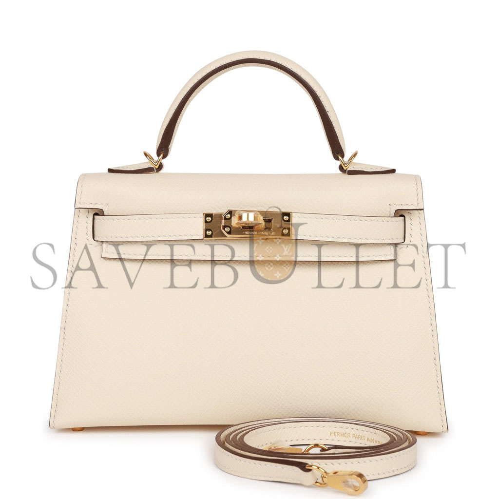 H**mes mini kelly sellier 20 nata epsom gold hardware (19*12*5.5cm)