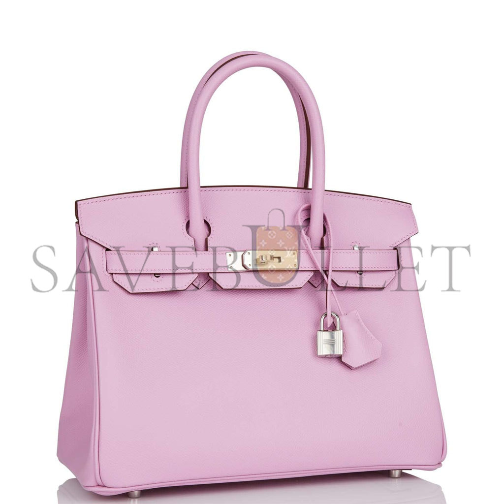 H**mes birkin 30 mauve sylvestre epsom palladium hardware (30cm)
