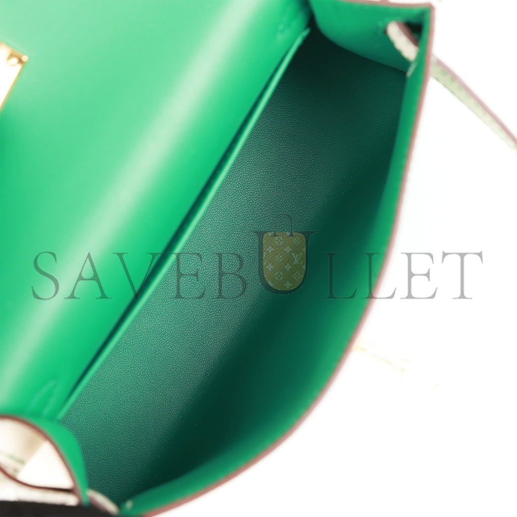 H**mes special order (hss) kelly mini sellier 20 vert jade and craie epsom gold hardware (19*12*5.5cm)