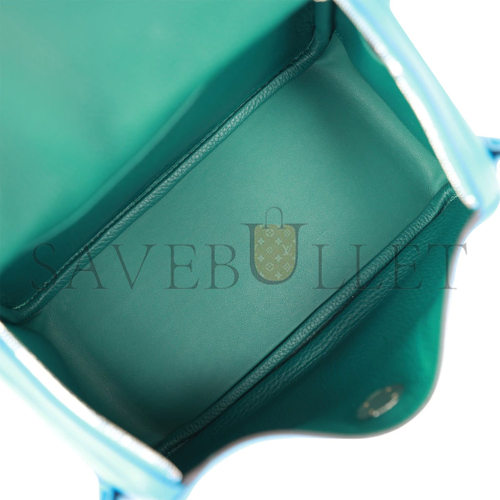 H**mes lindy 26 bleu zanzibar verso clemence palladium hardware(26*18*12cm)