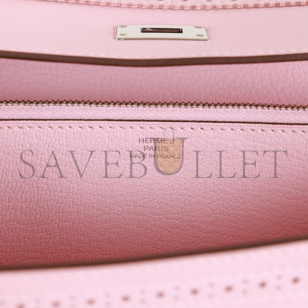 H**mes ghillies kelly wallet rose sakura swift palladium hardware (20cm)