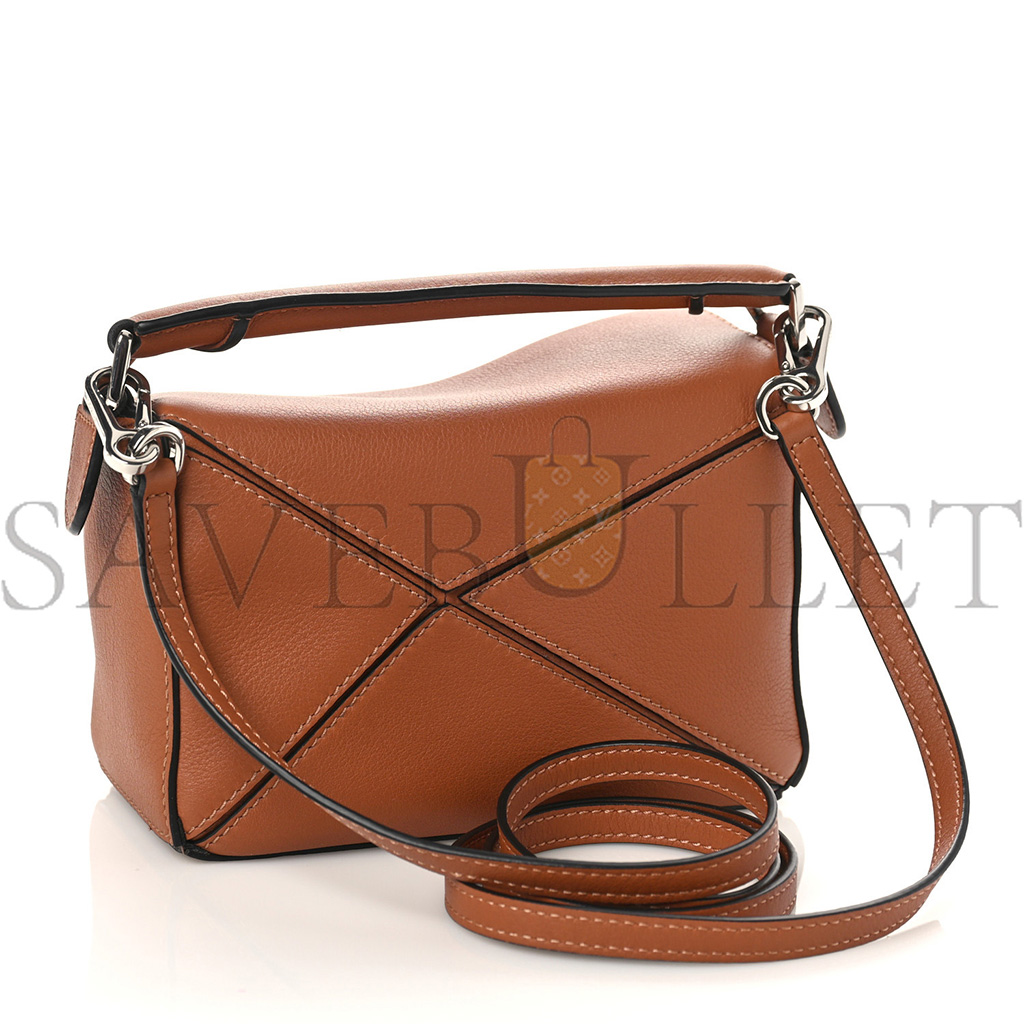 l*ew* calfskin mini puzzle bag tan (18*12.5*8cm)