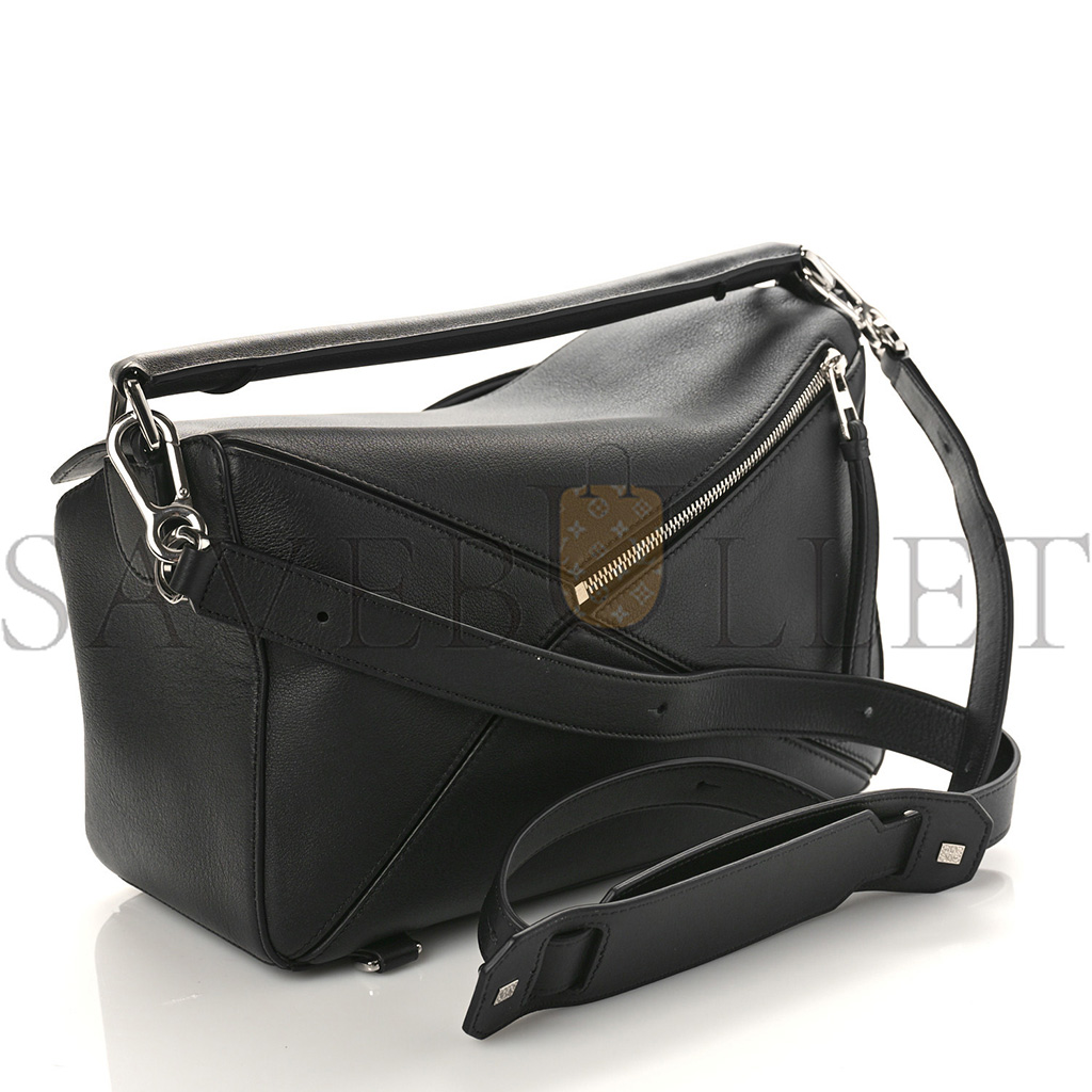 l*ew* calfskin medium puzzle bag black (29*19.5*14cm)