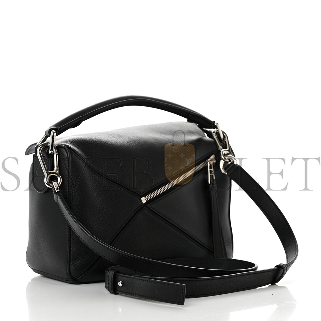 l*ew* calfskin medium puzzle bag black (24*16.5*10.5cm)