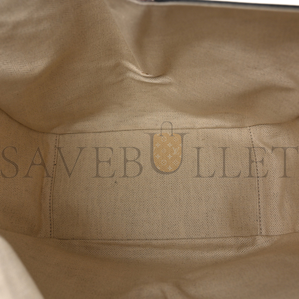 l*ew* calfskin canvas anagram small hammock shoulder bag ecru tan (30*25*13.5cm)