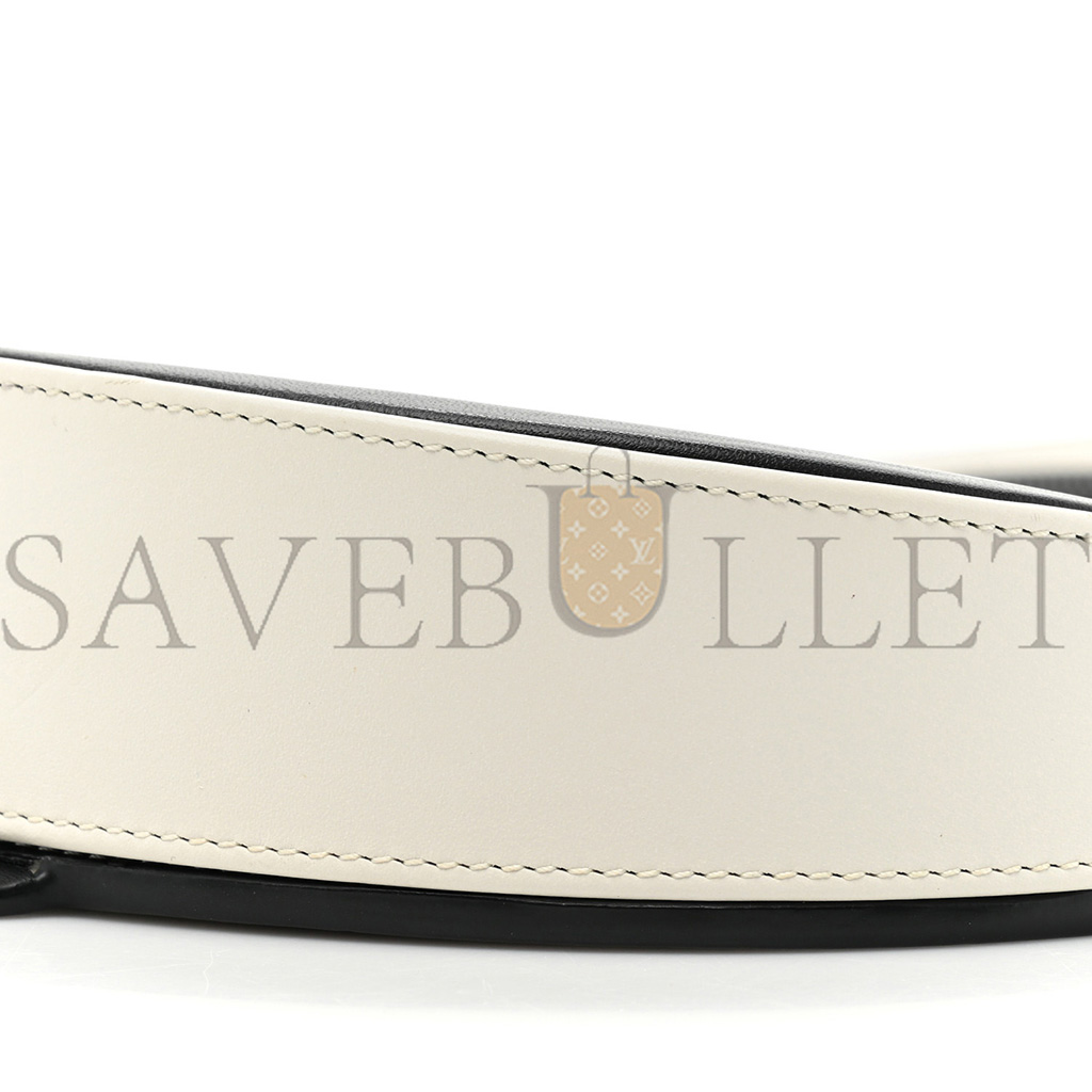 l*ew* soft calfskin heel bag black soft white (18*15*4cm)