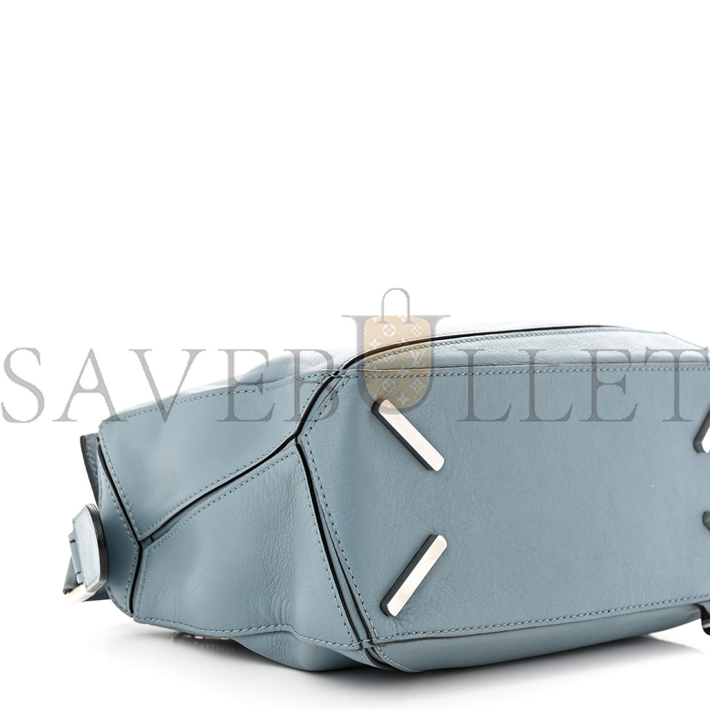 l*ew* calfskin small puzzle bag stone blue (24*16.5*10.5cm)