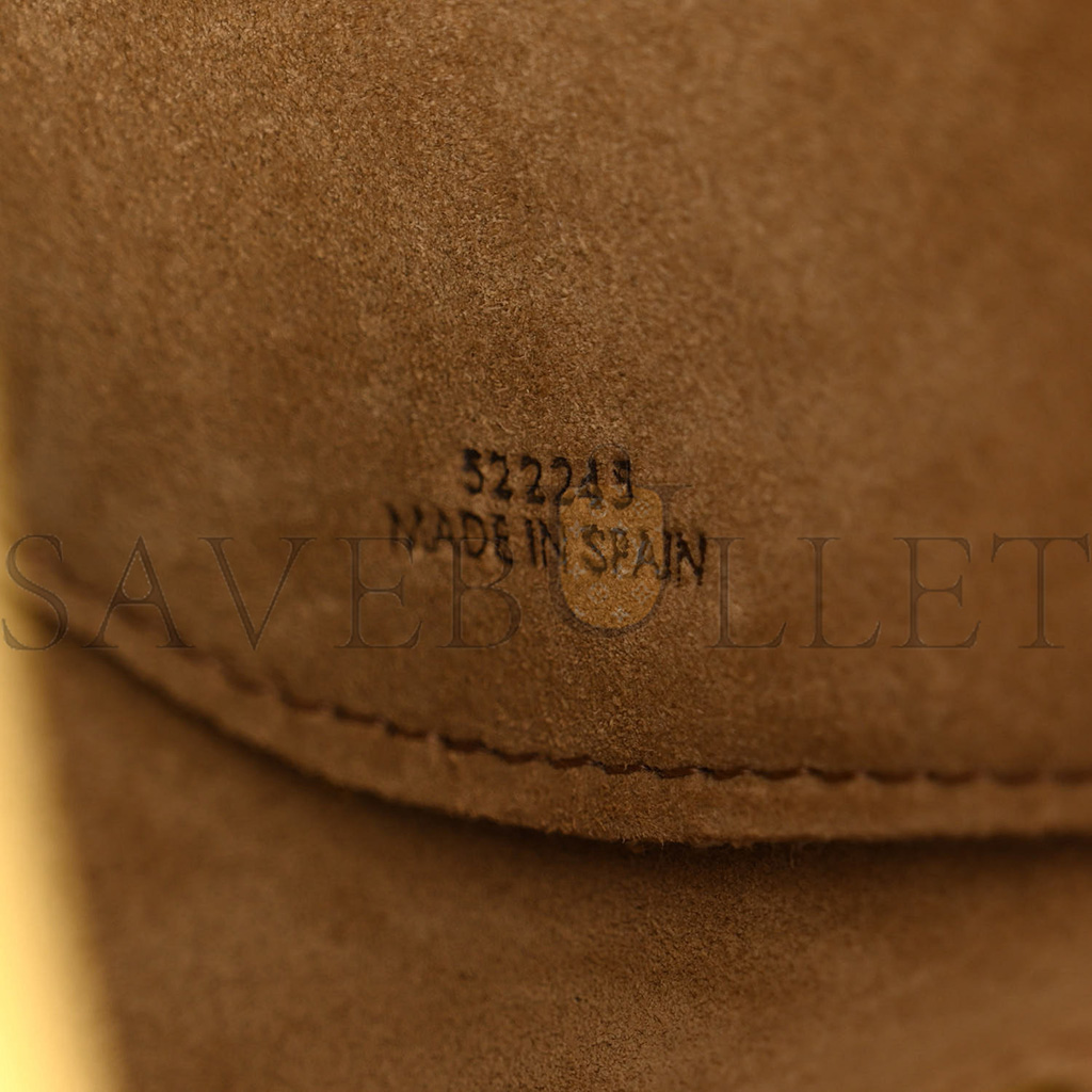 l*ew* calfskin jacquard mini gate dual bag dark yellow (19*14*9cm)