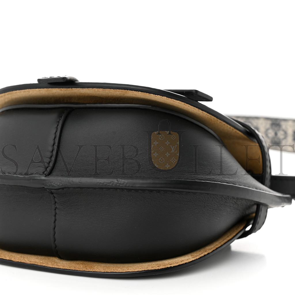 l*ew* calfskin jacquard mini gate dual bag black (23*13*9cm)