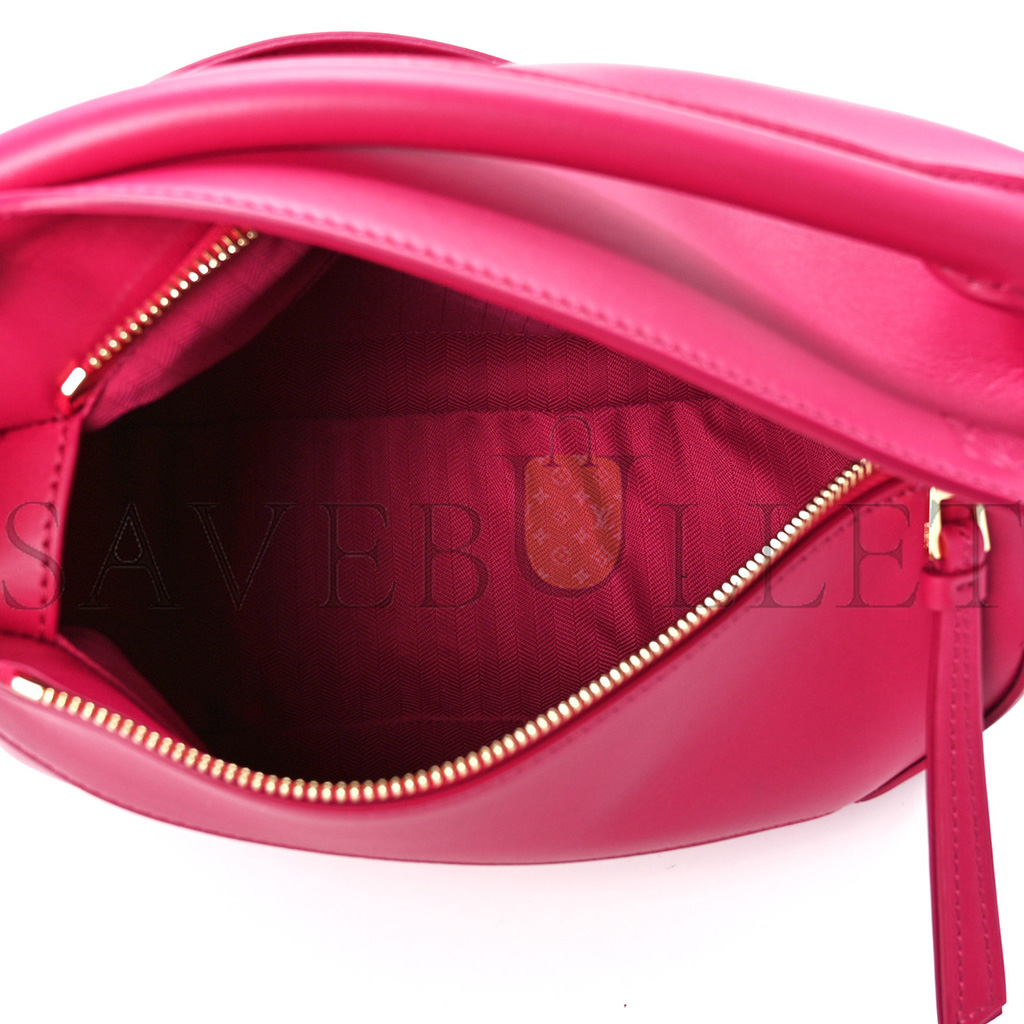 l*ew* satin calfskin monochrome small puzzle edge bag ruby red glaze (24*16.5*10.5cm)