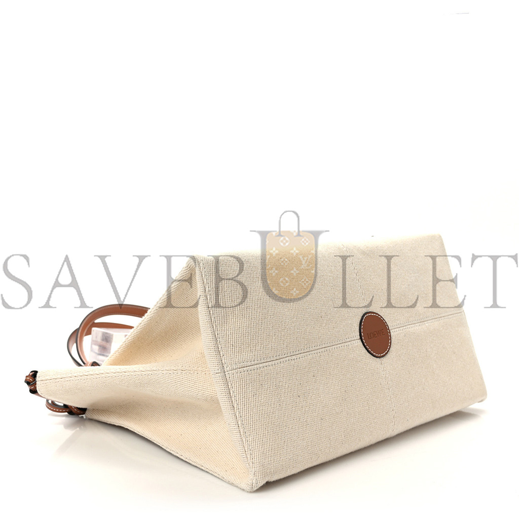l*ew* canvas calfskin small cushion tote beige (32*23*15cm)