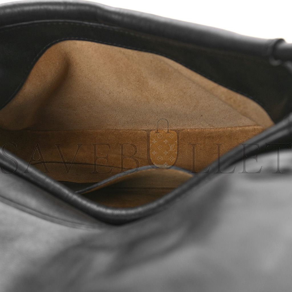 l*ew* shiny nappa calfskin paseo satchel black (27*18*6cm)