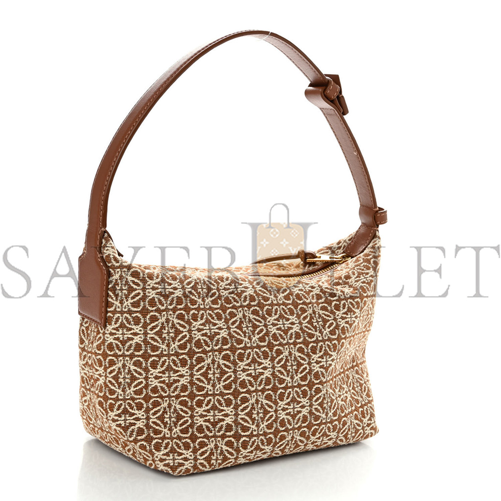 l*ew* jacquard anagram calfskin small cubi bag tan pecan (20*18*13cm)