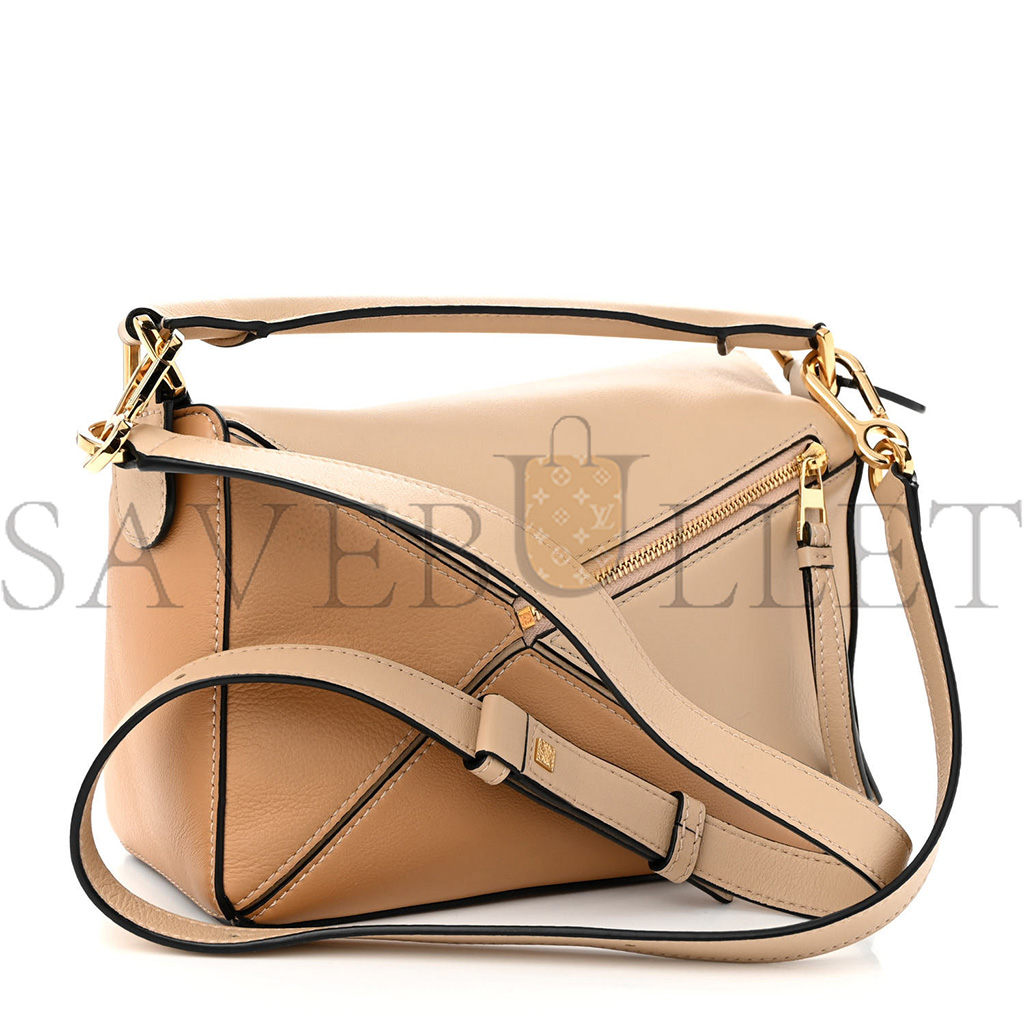 l*ew* calfskin small puzzle bag dusty beige soft white (24*16.5*10.5cm)