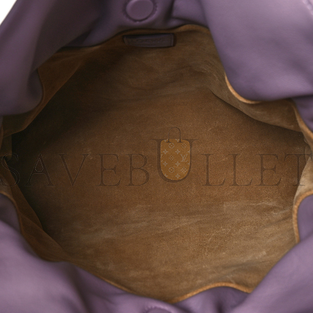 l*ew* nappa flamenco knot clutch pale aubergine glaze (22*18*7cm)