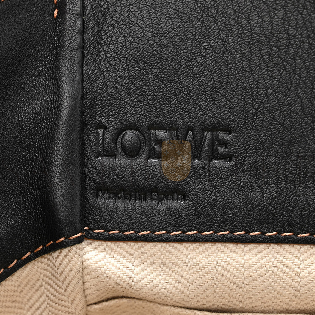 l*ew* calfskin canvas mini hammock shoulder bag mink black (20*16*10cm)