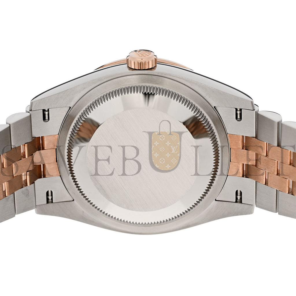r*l*x stainless steel 18k everose gold Di*m*nd bezel 36mm oyster perpetual datejust watch black 126281rbr