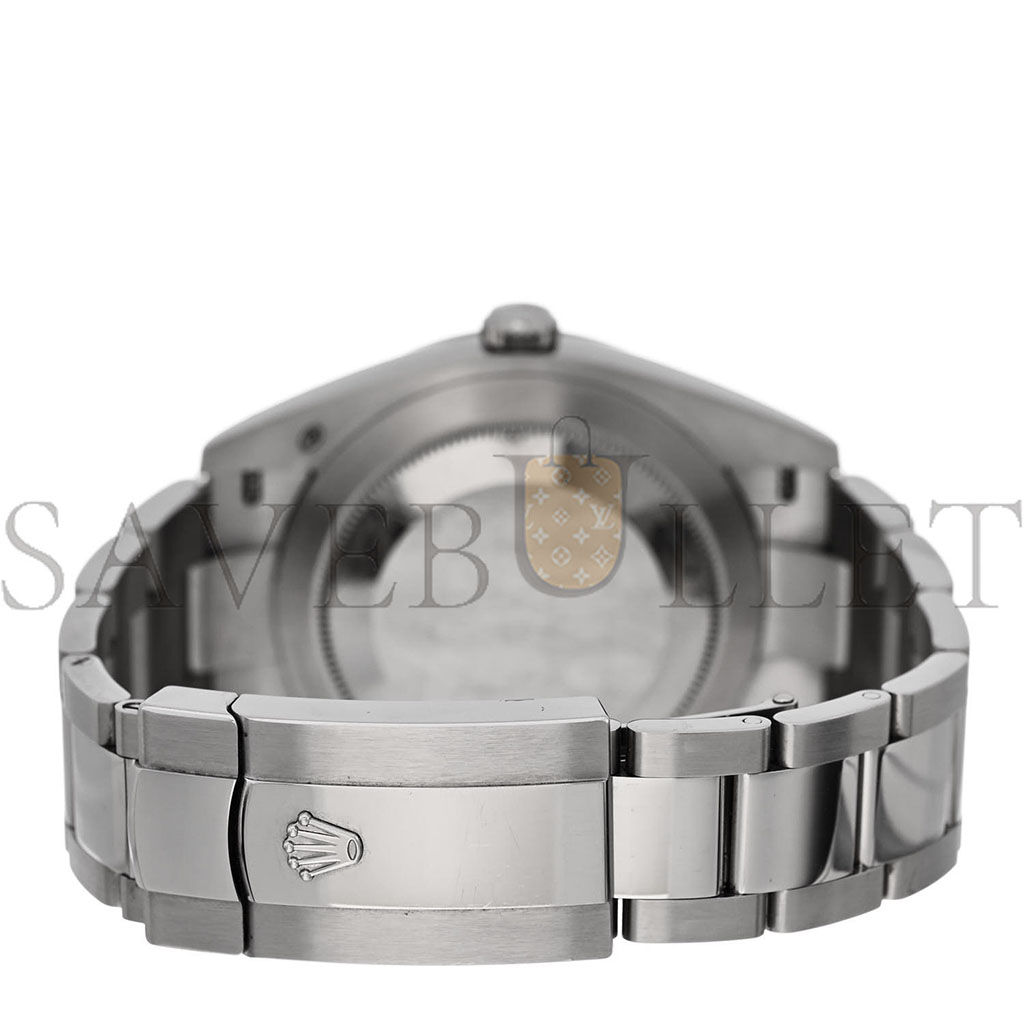 R*l*x stainless steel 18k white gold 41mm oyster perpetual datejust watch black 126334