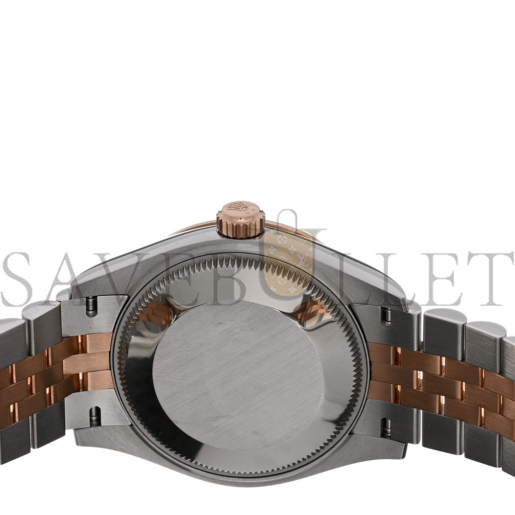 R*l*x stainless steel 18k everose gold 31mm oyster perpetual datejust watch dark rhodium 278271