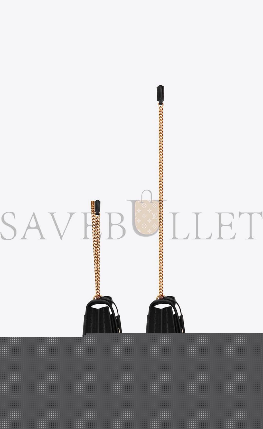 Y*L sunset medium chain bag in crocodile-embossed shiny leather 442906dnd0j1000 (22*16*6.5cm)