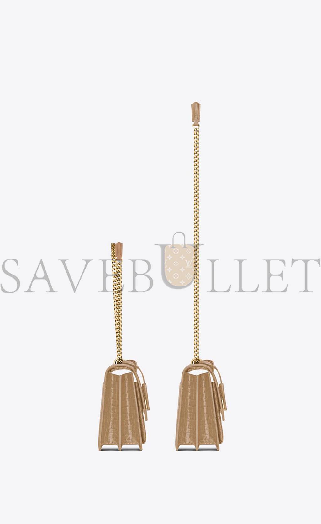 Y*L sunset medium chain bag in crocodile-embossed shiny leather 442906dnd0j2721 (22*16*6.5cm)