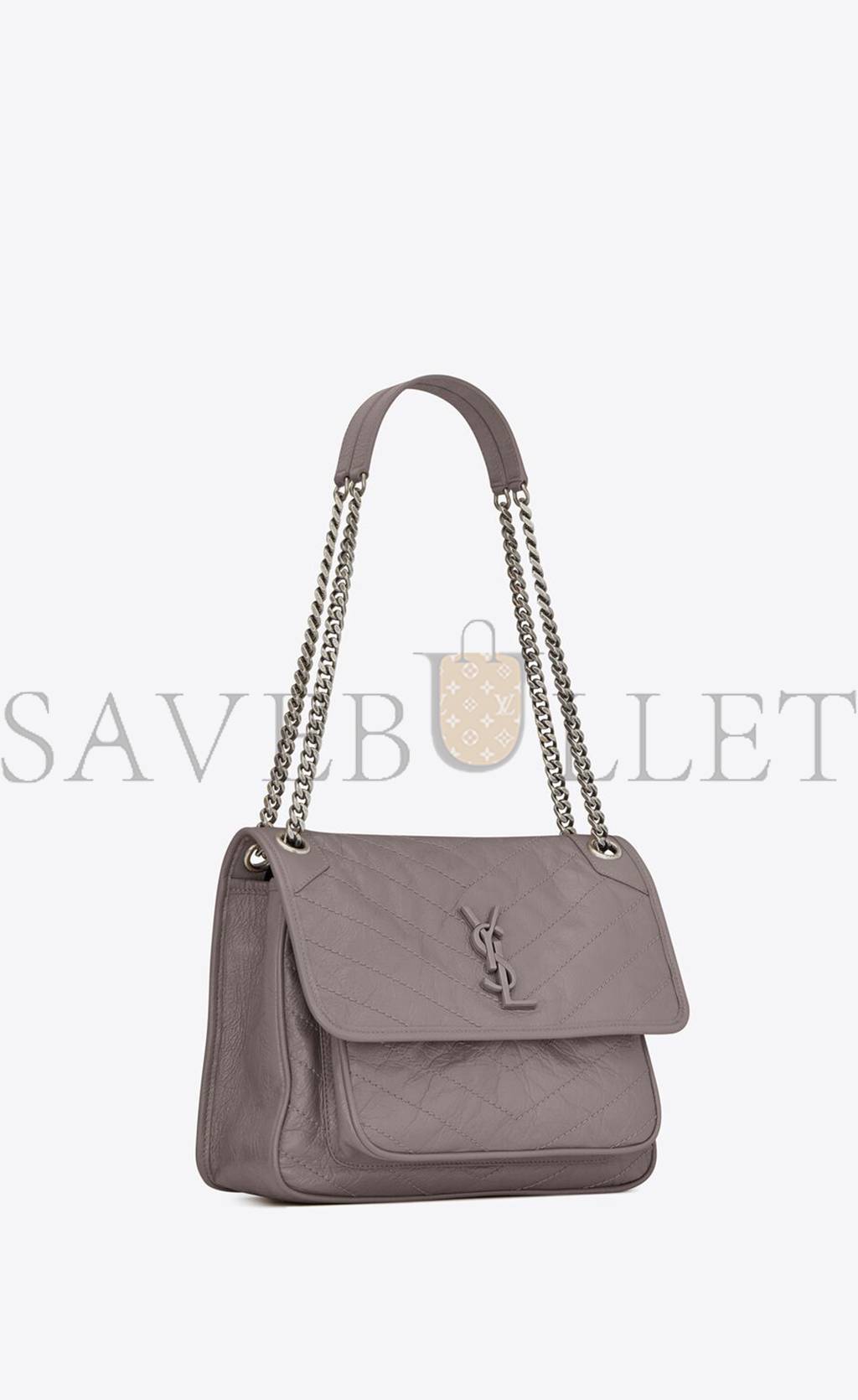 Y*L niki medium chain bag in crinkled vintage leather 4988940en041202 (28*20*8.5cm)