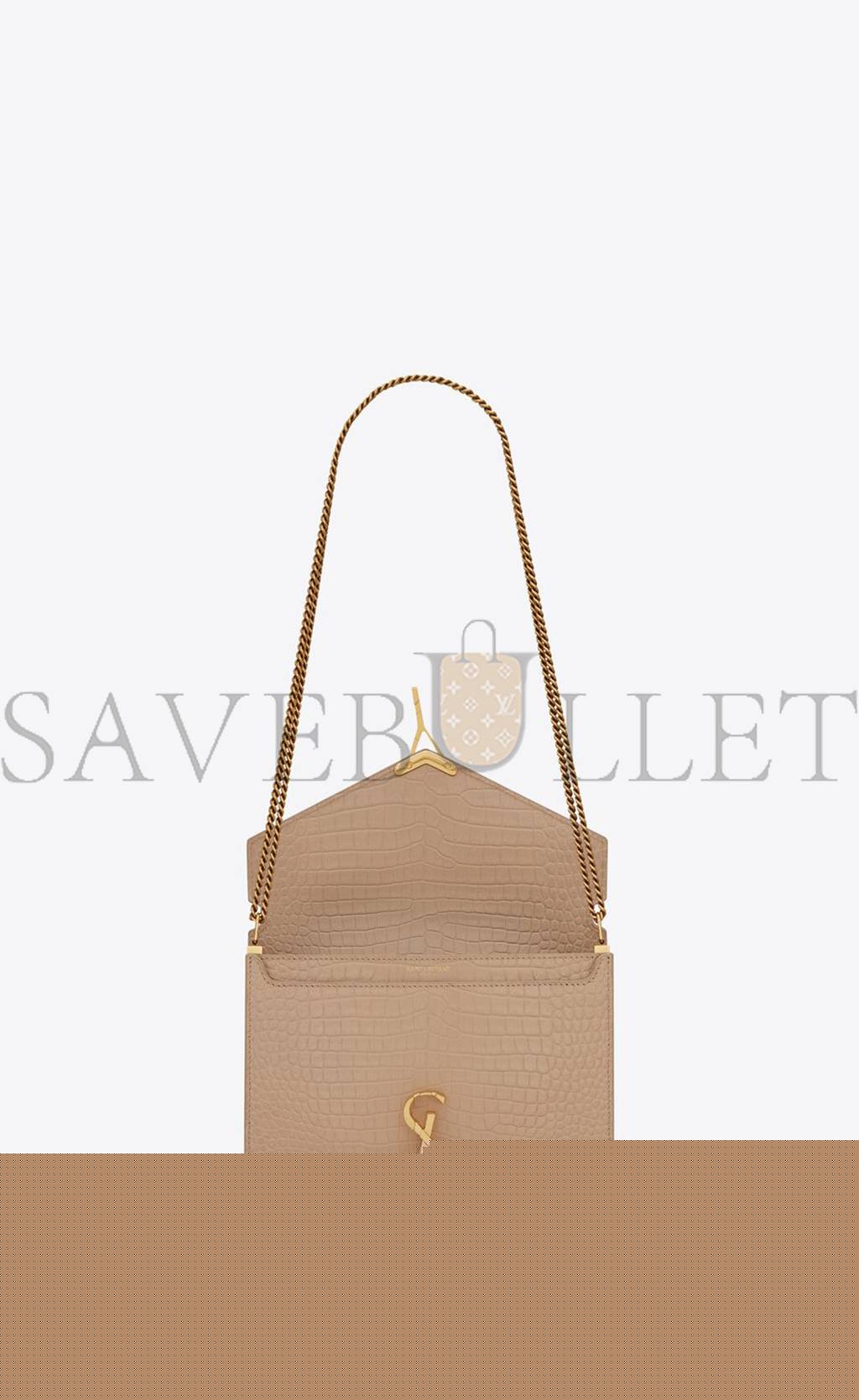 Y*L cassandra medium chain bag in crocodile-embossed shiny leather 532750dnd0j2721 (22*16.5*5.5cm)