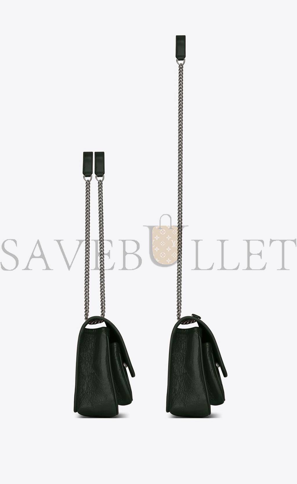 Y*L niki baby chain bag in crinkled vintage leather 5330370en043045 (21*16*7.5cm)