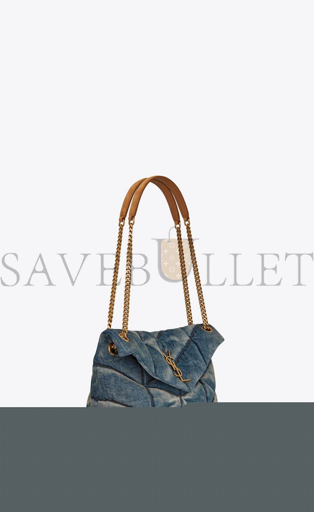 Y*L puffer small chain bag in quilted vintage denim and suede 5774762pt674575 (29*17*11cm)