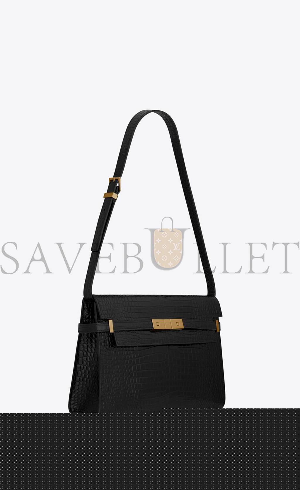 Y*L manhattan shoulder bag in crocodile-embossed shiny leather 579271dnd0j1000 (29*20*7.5cm）