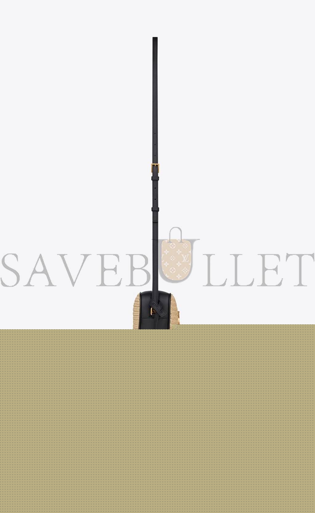 Y*L lou camera bag in raffia and smooth leather 6125429obew7070 (23*16*6cm)