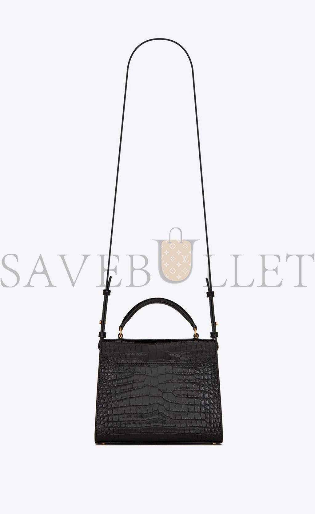 Y*L cassandra mini top handle bag in crocodile-embossed shiny leather 623930dnd0j1000 (20*16*7.5cm)