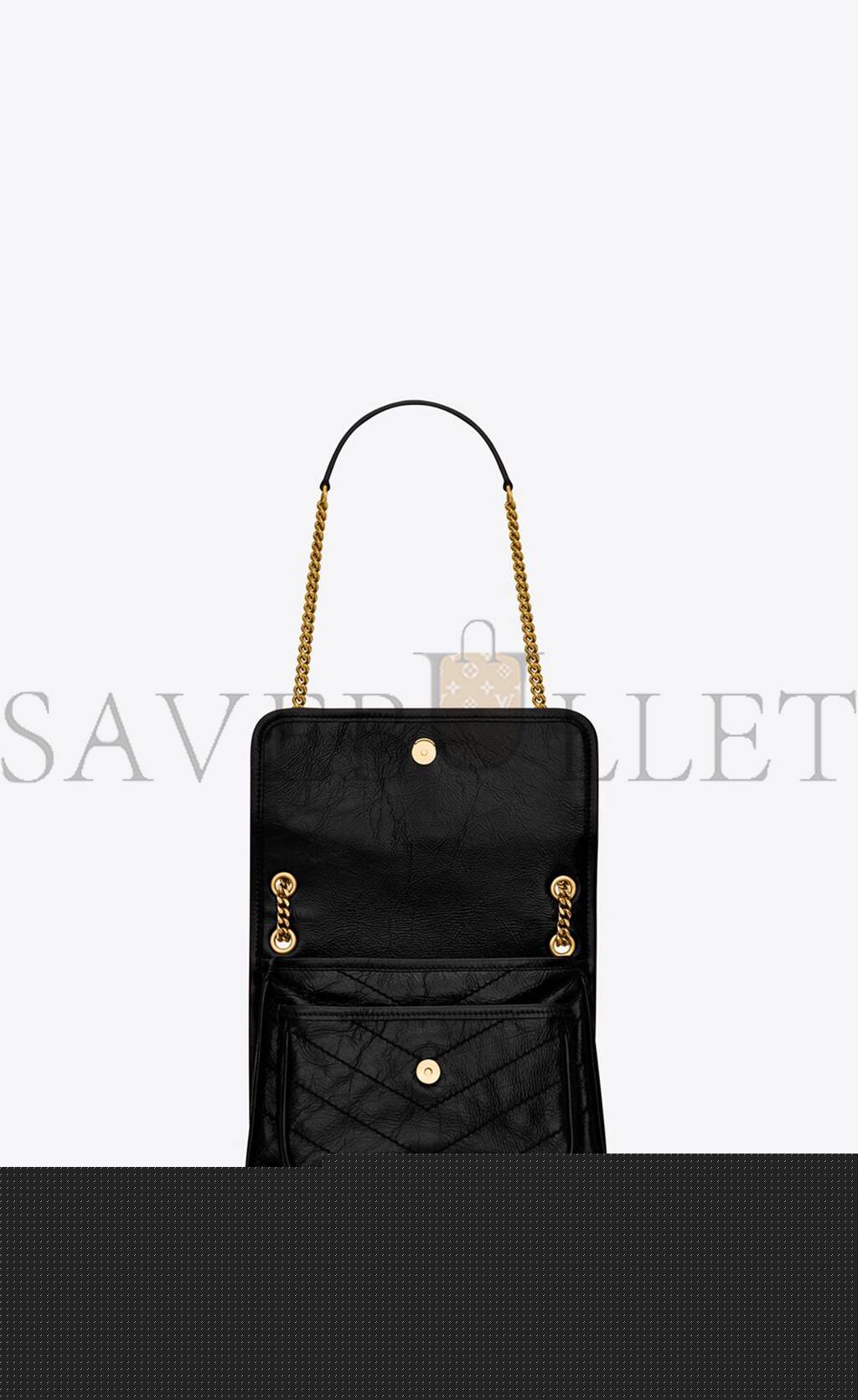 Y*L niki baby chain bag in crinkled vintage leather 6331600en071000 (21*16*7.5cm)